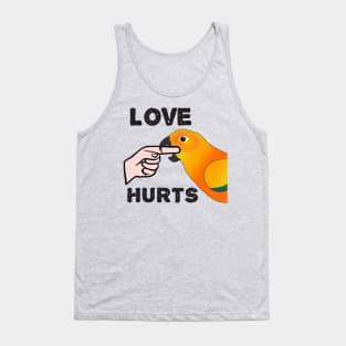 Love Hurts Sun Conure Parrot Biting Tank Top